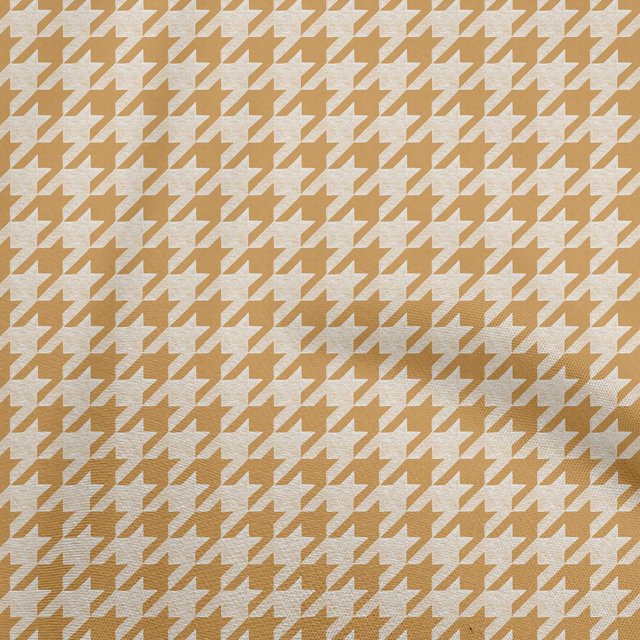 oneOone Cotton Flex Gamboge Yellow Fabric Houndstooth Craft Projects Decor Fabric Printed By The Yard 40 Inch Wide