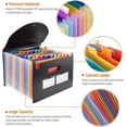 thumbnail image 3 of 24 Pockets Expanding File Folder with Lid - Plastic Portable Filling Storage with Big Capacity Expandable Wallet Stand, 3 of 7