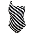 thumbnail image 1 of Traje de Baño Ocean Pacific para Mujer Completo con Un Tirante en Hombro, Escote Redondo, Estampado Rayas Multicolor Talla EG, 1 of 4