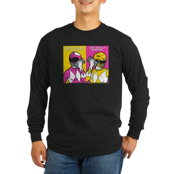 CafePress - Power Rangers On Their C Men's Long Sleeve T Shirt - Long Sleeve Dark T-Shirt