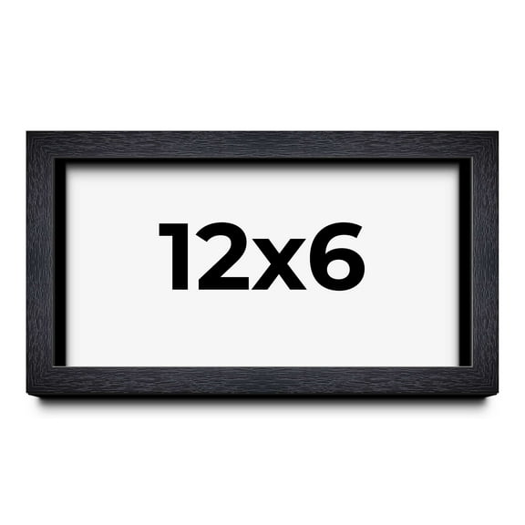 12x6 Shadow Box Frame Black | 1 Inches Deep Real Wood Farmhouse Shadowbox Display Frame | UV