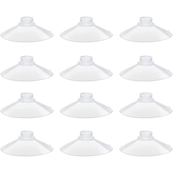12 Pieces 2.2 inch Large Clear Suction Cups for Glass, Thick Without Hooks Without Holes, Professional Heavy Duty Sucker Pads for Home Organization Decoration Window Car Bird Feeder