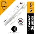 thumbnail image 3 of Barra Multicontacto Sanelec Blanco con Supresor de Picos y 2 USB para Protección de Sobrecargas, 3 of 4