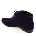 thumbnail image 3 of YDN Women Classic Low Heel Pointed Toe Lace Up Chukka Ankle Boots Fall Winter Flat Booties Casual Daily Dress Shoes Size 9.5 Purple, 3 of 4