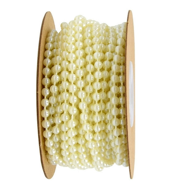 Cadena de cuentas para joyería, cadena de cuentas para boda, cordón de 10,94 yardas, piezas de joyería DIY Beige