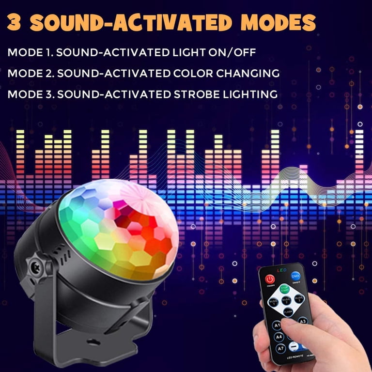 RGB Disco Party Light Ball - Sound Activated, Bluetooth Speaker, Multi-Mode LED Strobe Lamp 11 thumbnail image