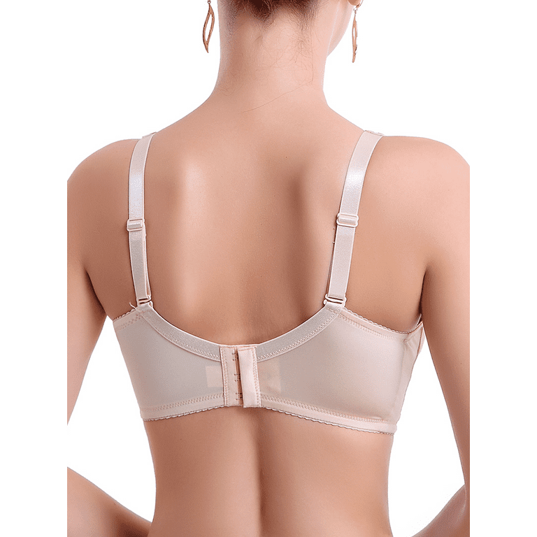 BIMEI Women's Post Surgery Mastectomy Bra with Pockets Surgical Lace  Contour with a Full Profile Wire Free Fashion Everyday Bra 8466,Beige,36B 