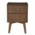 thumbnail image 2 of HomeRoots Century Modern Wood 2 Drawer Nightstand Walnut (Brown) Finish Walnut Finish, 2 of 5