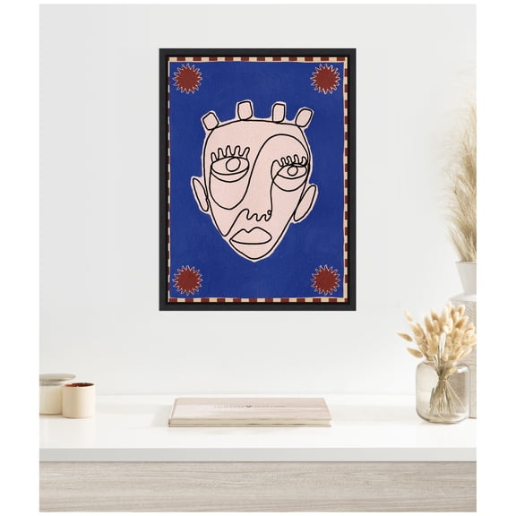 Kate and Laurel Under The Sun 4 Framed Canvas Wall Art by Shatha Al Dafai 18 x 24 Sylvie Black, Modern, Abstract Art for Wall Decor, Living Room, Bedroom