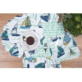 thumbnail image 4 of Dockside Single Placemat Quilted Round Nautical Coastal Sea Life Ocean, 17", 4 of 6