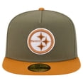 thumbnail image 2 of Men's New Era  Olive/Brown Pittsburgh Steelers Color Pack A-Frame 59FIFTY Fitted Hat, 2 of 5