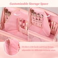thumbnail image 4 of GASTROPOD Travel Makeup Bag for Women,Large Capacity Standing Make Up Pouch,Quilted Waterproof Cosmetic Organizer with Jewelry Compartments,Portable Toiletry Case,Pink, 4 of 14
