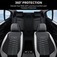 thumbnail image 3 of FLORICH Leather Car Seat Cover Front Seat, Waterproof Seat Covers for Cars, Automotive Seat Covers Universal Fit for Most Cars SUV Truck, Gray & Black, 3 of 8