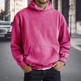 thumbnail image 2 of Classic Washed Minimalist Solid Color Hoodie Jacket Relaxed Fit Pullover For Men And Adults Casual Wear Oversized Pullover Long Sleeve Crewneck Casual Tops, 2 of 5