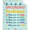 thumbnail image 1 of Five Grounding Techique Flannel Throw Blanket Warm Cozy Soft Funny Print Blankets, 1 of 5