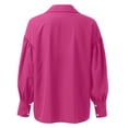 thumbnail image 5 of LIUJUNSHOP Womens Button Down Tunic Shirts Plus Size Long Puff Sleeve Peplum Tops Collared Blouses, 5 of 6