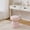 Pink, variant on S-HOME Teddy Fabric Mushroom Shaped Ottoman Footstool with 360-Degree Swivel for Bedrooms and Living Rooms, 250 lbs Capacity, White