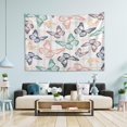 thumbnail image 5 of Spring Colored Butterflies Tapestry Wall Hanging Tapestries Happy Colorful Hippie Psychedelic Art Polyester Carpet Wall Decorative for Living Room Bedroom 60x51inch, 5 of 7