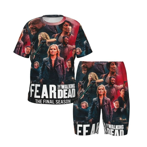 Kids Walking Dead Pajama Set Kids Cartoon Tee Shirt And Short Set 2PCS Short Sleeve Clothes Outfit