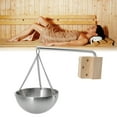 thumbnail image 1 of SAUNA BOWL STAINLESS STEEL AROMATHERAPY OIL CUP WITH WOODEN BLOCK HANGING FOR SAUNA ROOM, 1 of 7