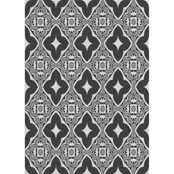 Ahgly Company Indoor Rectangle Patterned Silver Gray Novelty Area Rugs, 7' x 9'