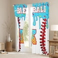 thumbnail image 3 of Manfei Letter Monogrammed K Boy Black Out Curtains,Graffiti Splash Curtains Pack of 2 (42x63 Each),Sport Baseball Bedroom Curtains,Lightweight Room Decor, 3 of 6