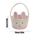 thumbnail image 3 of yulier Easter Bunny Basket, Woven Cotton Rope Storage Basket with Rabbit Ears, Cute Easter Gift Basket for Kids Boys Girls, Easter Decorations Egg Storage Basket with Handle, 3 of 6