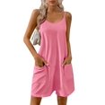 thumbnail image 2 of Ekouaer Womens Summer Casual Sleeveless Rompers Loose Spaghetti Strap Shorts Overalls Outfits 2025 Jumpsuits With Pockets, 2 of 6
