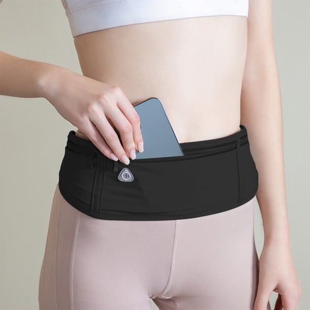 Riñonera para correr para mujer | Riñonera transpirable e impermeable para gimnasio con correa ajustable y banda reflectante con orificio para auriculares | Cinturón ligero para correr, senderismo y
