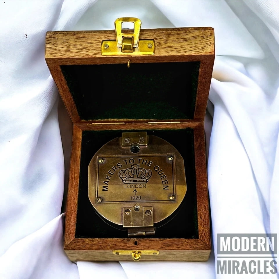 Antique Maritime Brass Brunton Compass "THOS J EVANS LONDON" Geological Compass