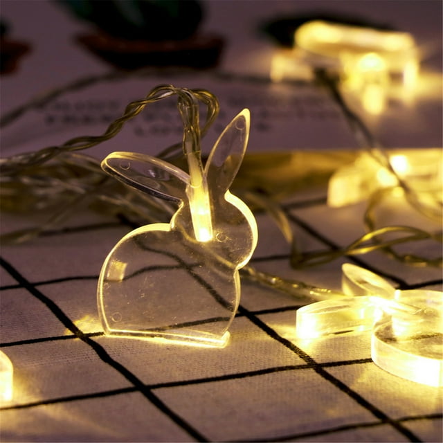 Battery-Operated Easter Bunny String Lights, 10 LED 1.65M Indoor Decorative Garland for Party Home Mantle