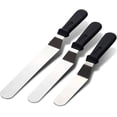thumbnail image 1 of Stainless Steel Offset Spatula Set, 3-Piece Professional Baking Tools, Includes 6, 8, 10 Inch Blades, Ergonomic & Non-Slip Handles, Multipurpose For Icing, Decorating & More, Easy, 1 of 8