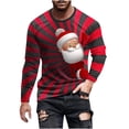 thumbnail image 2 of Blusas y camisas de manga larga con cuello redondo para hombre, estilo casual, cuello redondo, manga larga, camiseta estampada de Halloween, blusa de poliéster para hombre., 2 of 5