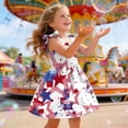 thumbnail image 5 of Xudanell Girls 4th of July Dress Toddler Butterfly USA Sundress Stars Stripes Dresses Kids Patriotic Clothes 2-8 Years (Red, 4-5 Years), 5 of 5