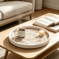 ACDANC Decorative Serving Tray Round Farmhouse Coffee Table Decor Boho