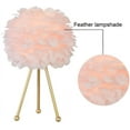 thumbnail image 6 of Maxax Pink Feather Table Lamps Set of 2, 19" Modern Feather Bedside Lamp, Gold Tripod End Table Lamps for Living Room, Bedroom, Dining Room, 6 of 6