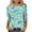Green-Shirts, variant on Jsaierl Women's 3/4 Length Sleeve Tops Casual Crew Neck Shirts Cute Print Petite Blouses Going Out Elegant Tunic Top S-3XL