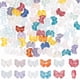 thumbnail image 1 of 1 caja de 100 cuentas de vidrio con forma de lazo, coloridas, transparentes, aleatorias, con forma de mariposa, con agujeros horizontales, cuentas espaciadoras sueltas., 1 of 6