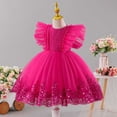 thumbnail image 5 of Makaor Toddler Flower Girl Dress Ball Gown Ruffle Ruched Formal Dresses Mesh Cap Sleeve Ball Gown Dress Empire Waist Birthday Party Dresses, 5 of 8