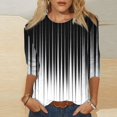 thumbnail image 2 of MaFYtyTPR Women's Fashion Printed T-shirt 3/4 Sleeves Blouse Round Neck Casual Tops 2025, 2 of 5