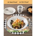 thumbnail image 3 of 15 Inch Round Placemats Set of 6, Black Plaid Easter Non Slip Heat Insulation PP Table Mats, Truck Spring Floral Bunny Animals Wooden Washable Place Mats for Kitchen Dining Party Table Decor, 3 of 7