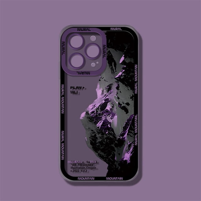 Funda de teléfono con paisaje Natural para iPhone, carcasa a prueba de golpes, color púrpura, azul, atardecer, nieve, montaña, 14, 13, 12, 11 Pro Max, XR, X, XS Fivean unisex