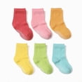 thumbnail image 2 of CAUYDY 5 6 7 Years Kids Socks Set 6PC School Girls Grip Crew Socks Mid Cut for Fall Winter Spring Summer Sizes 5-7 Years, 2 of 6