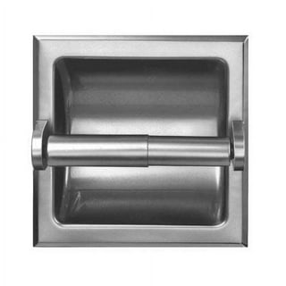 Recessed Double Toilet Paper Holder with Hinged Hood, horizontal