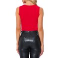 thumbnail image 2 of INSPIRE CHIC Women's Unitards Sleeveless Bodysuits Sparkly Crew Neck Slimming Thong Tops XL Red, 2 of 4