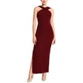 thumbnail image 2 of INSPIRE CHIC Womens Halter Neck Sleeveless Dress Split Hem Cocktail Party Bodycon Maxi Dresses S Wine Red, 2 of 5