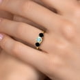thumbnail image 4 of Gem Stone King 18K Yellow Gold Plated Silver Mercury Mist Mystic Topaz and Black Diamond Engagement Ring for Women | 2.10 Cttw | Round 6MM | Gemstone November Birthstone | Size 7, 4 of 6