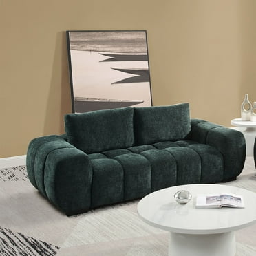 ACME Ferrand Contemporary Linen Fabric Upholstered Sofa in Green