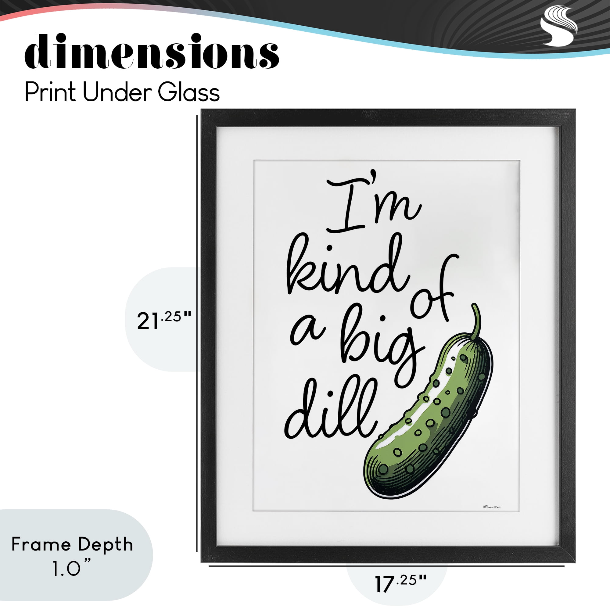 Stupell Industries Kind Of A Big Dill Pickle Black Framed Print Under Glass, design by Susan Ball