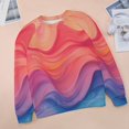thumbnail image 6 of Colorful Marble Pattern Women's Floral Printed Sweatshirt Long Sleeve Crewneck Casual Loose Vintage Graphic Pullover Tops, 6 of 7